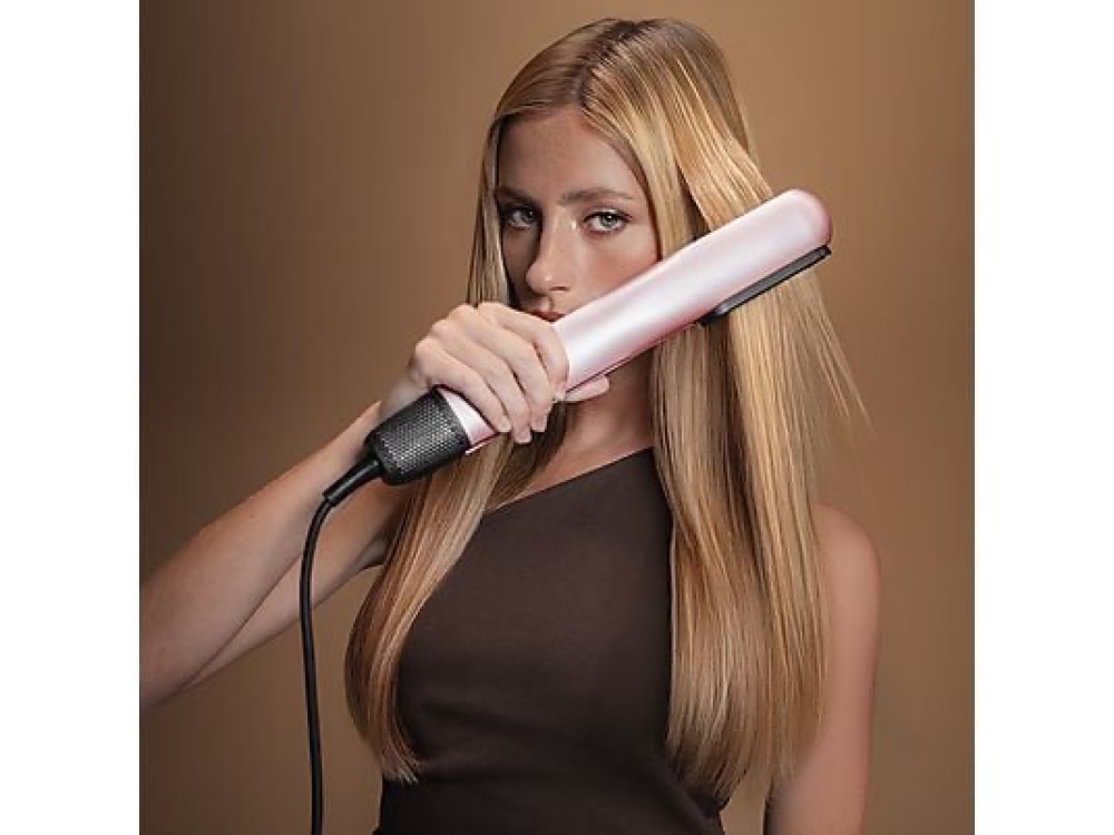 Plancha Secador - Cecotec AirLisse 2in1 ForceDry, Cerámica, 1000 W, 112.000 rpm, 4 temperaturas, 2 velocidades, Negro