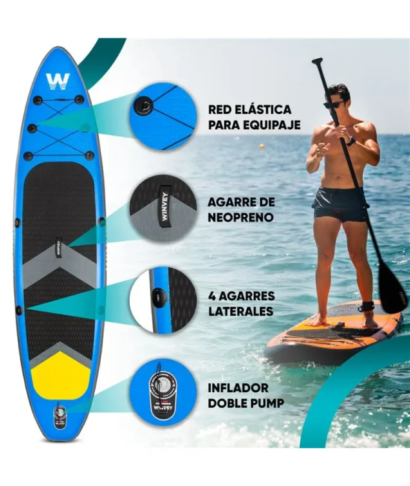 Tabla de Paddle Surf Winvey Hinchable Azul
