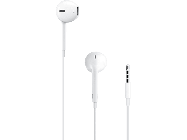 Apple EarPods, Clavija de 3,5 mm, Cable, Conexión Lightning, Micrófono, Blanco