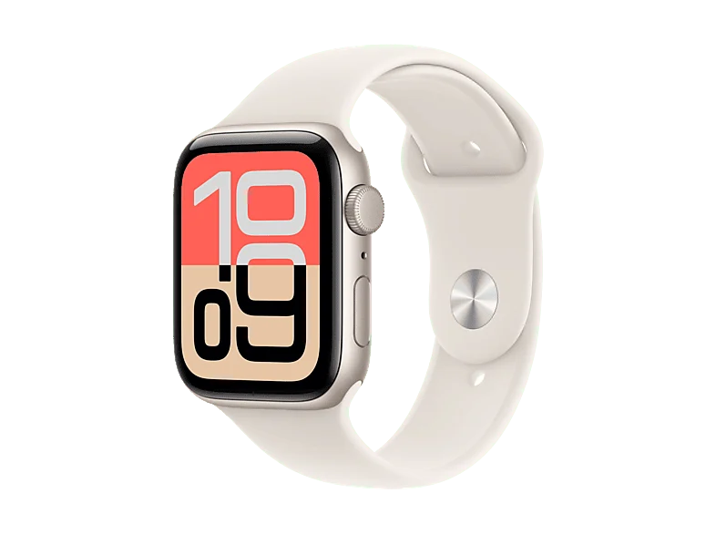 Apple Watch SE 3 (2025), GPS, 40 mm, Caja de aluminio Blanco estrella, Correa deportiva M/L, Calidad del sueño, Medición temperatura