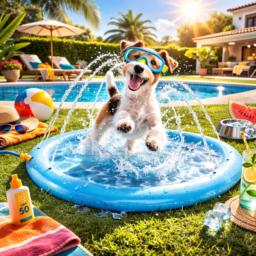 Summer Vibes Piscina con chorros para perros