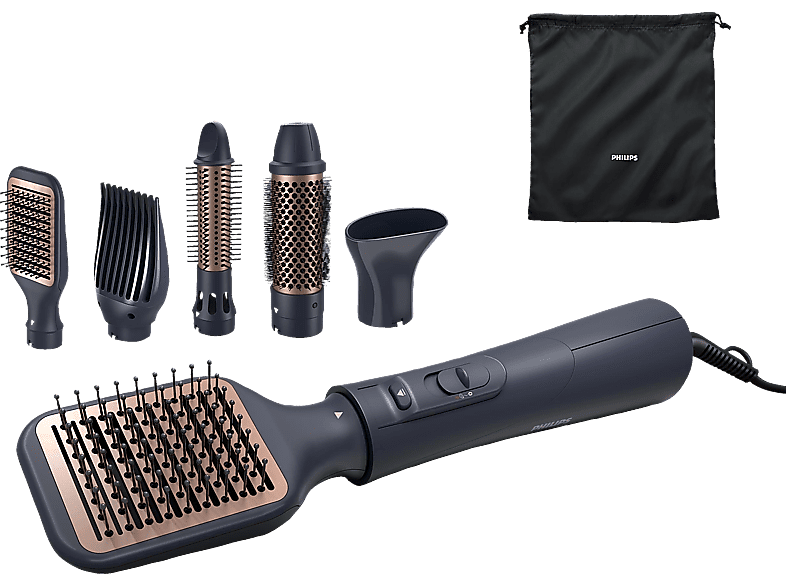 Moldeador - Philips BHA530/00 , Tecnología iónica, 3 temperaturas, 5 funciones, Negro