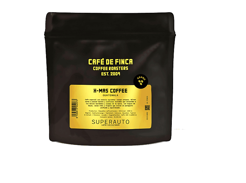 Café en grano - de Finca X-MAS COFFEE, 100% Arábica, Esencia Navideña, 250 gramos