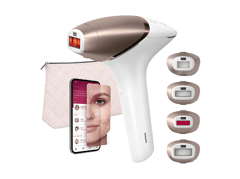 Depiladora IPL - Philips Lumea S9900 BRI951/01, Con Inteligencia Artificial, Luz pulsada, Depilación permanente, Cara y cuerpo, 450.000 pulsos