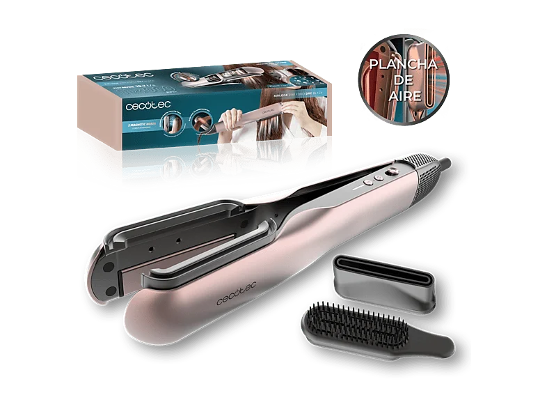 REACONDICIONADO Seminuevo Muy bueno Plancha Secador - Cecotec AirLisse 2in1 ForceDry, Cerámica, 1000 W, 112.000 rpm, 4 temperaturas, 2 velocidades