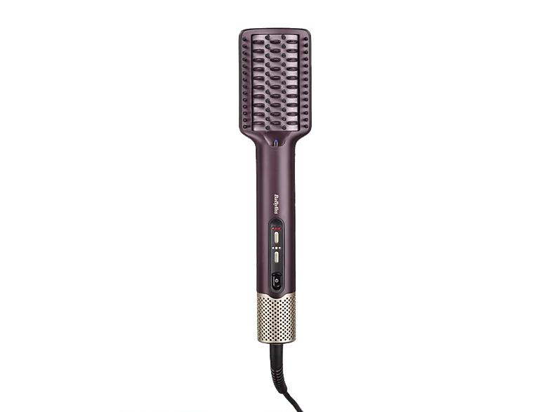 Cepillo alisador - BaByliss Air Power Smooth AS6400E, Tecnología iónica, 4 Niveles de Calor, 3 Flujos Aire, Morado