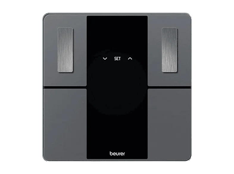 Báscula inteligente - Beurer BF 500, Carga máx. 180 kg, Pantalla con Retroiluminación, Cálculo del IMC, Negro