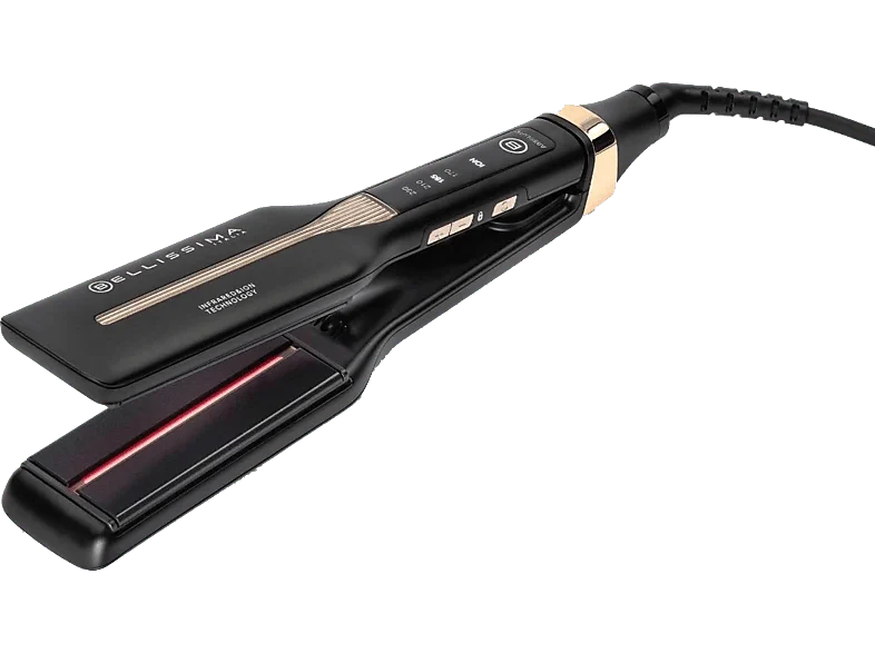 Plancha de pelo - Bellissima Absolute, Cerámica, 90W, 230°C, Protección Sobrecalentamiento, 4 Niveles Temperatura, Negro