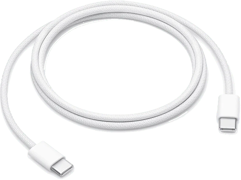 Apple Cable de USB-C DE 60W, iPhone, iPad, Mac, AirPods, 1 metros, Blanco