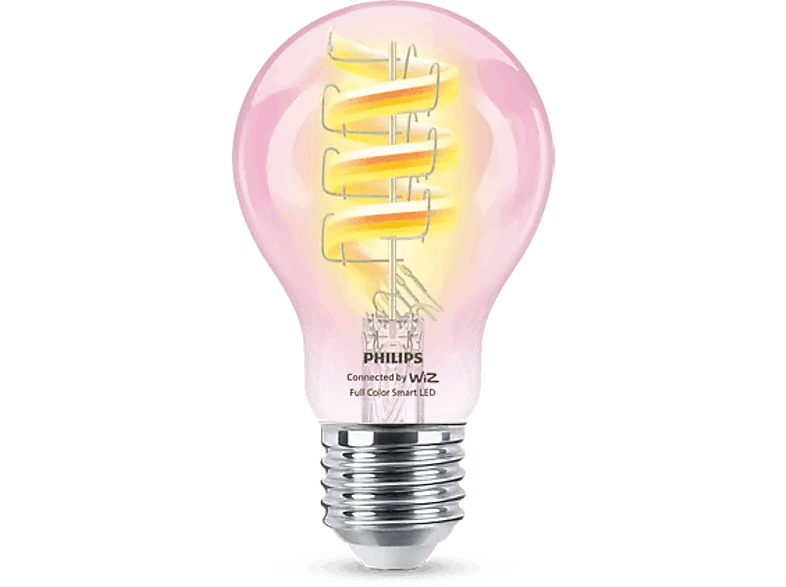 Bombilla inteligente - Philips Filamento transparente, 40W, A60, E27, Hasta 470 lúmenes, Plug & Play