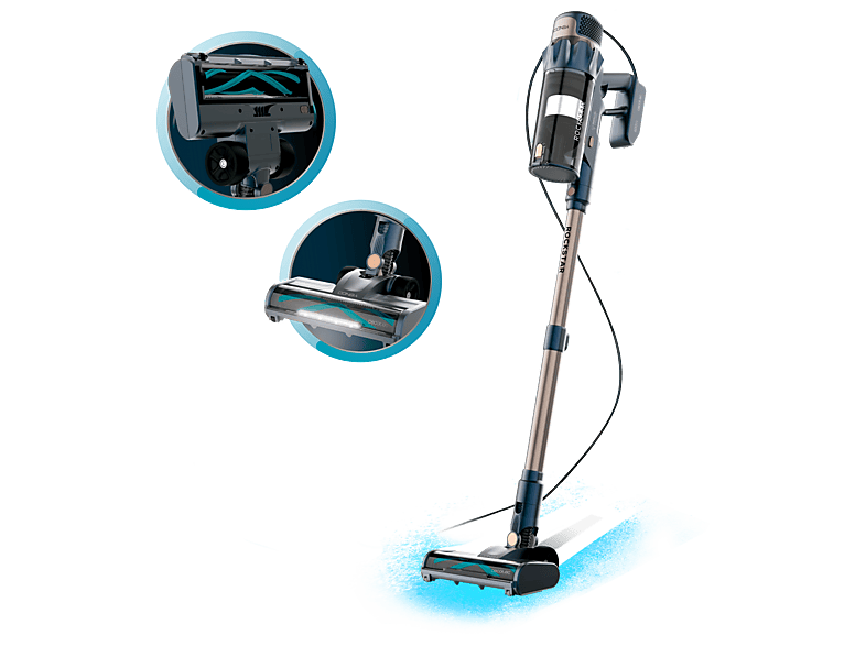 Aspirador escoba - Cecotec Conga Rockstar 800 Powerhead Titán, 600W, 15 kPa, Cepillo motorizado, Filtro HEPA, Depósito de 700 ml, Multicolor