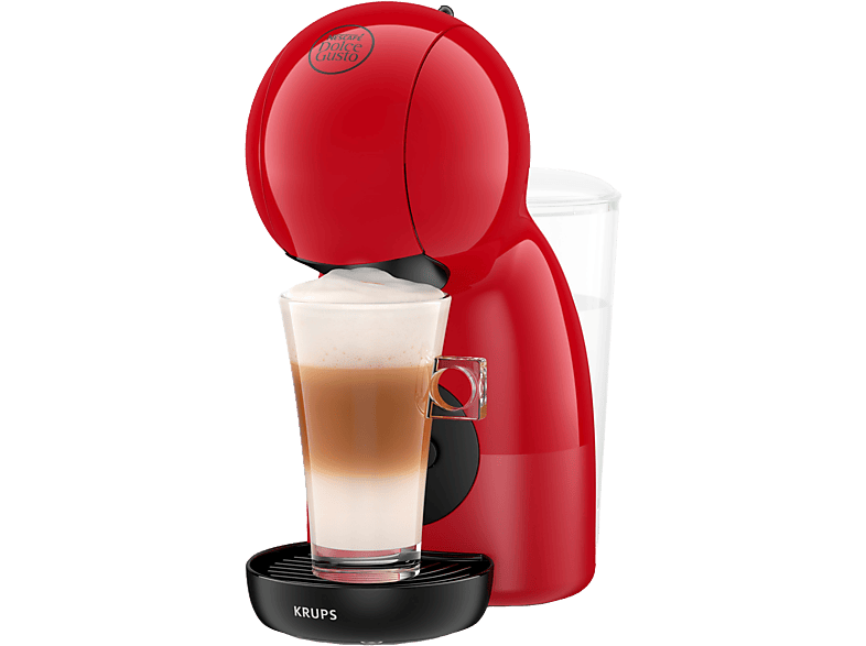 Cafetera de cápsulas - Nescafé Dolce Gusto Krups Piccolo XS KP1A35AS, 1600 W, 15 bar, 0.8 L, Calentamiento en 30 s, Bebidas calientes y frías, Rojo